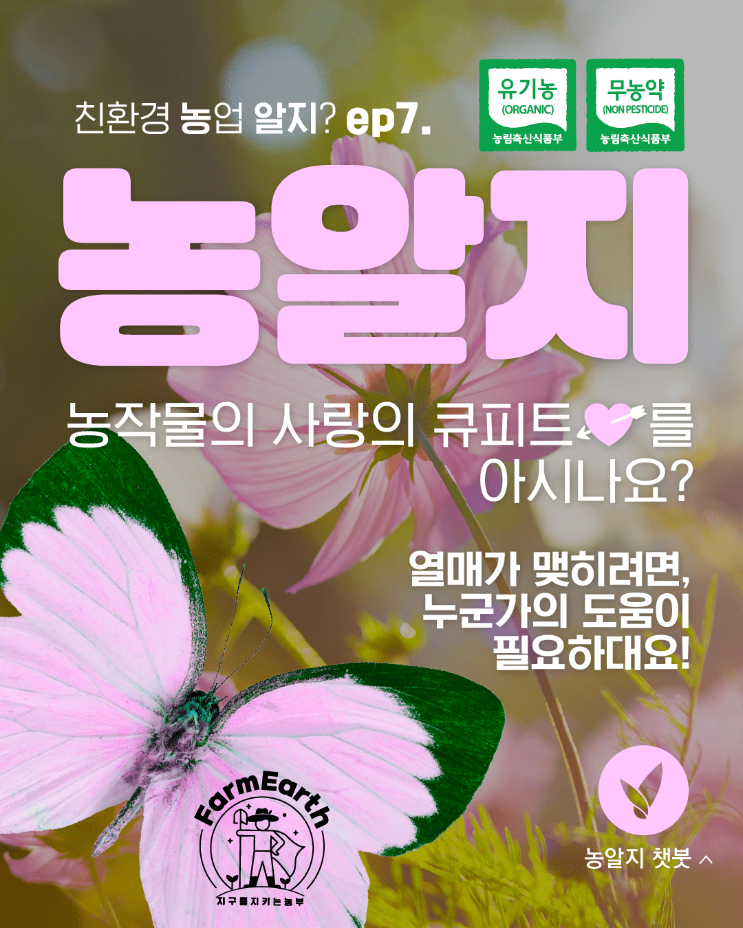 [친환경농업 알지?] ep7. 농작물의 사랑의 큐피트를 아시나요?!(feat 꿀벌, 나비 등)